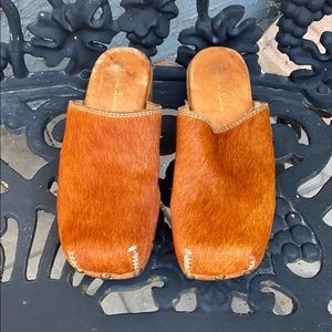 Diego di Luca Authentic Leather Calfhair Clogs